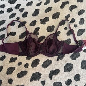 Elegant Lace Underwire Bra - Rich Purple